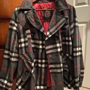NWT black white red tweed jacket
